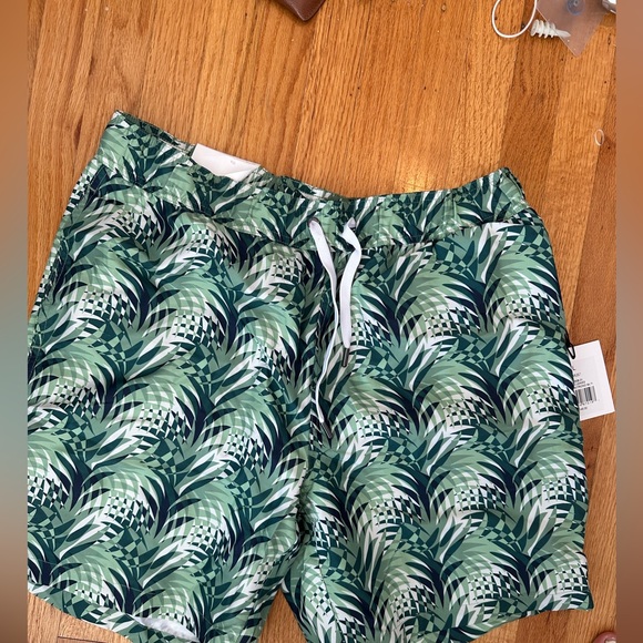Onia Men's Tropical Green Patterned Athletic Shorts